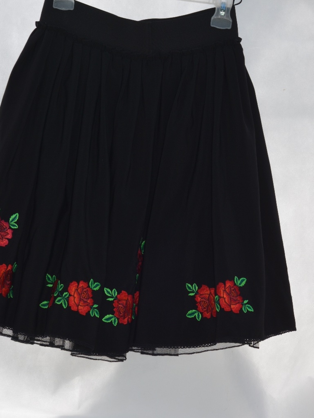 Black Embroidered Skirt SZ L
